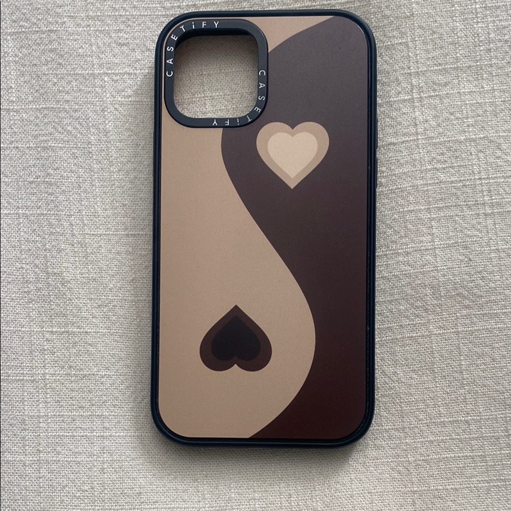 Casetify Yin Yang Heart iPhone Case - Brown and Tan